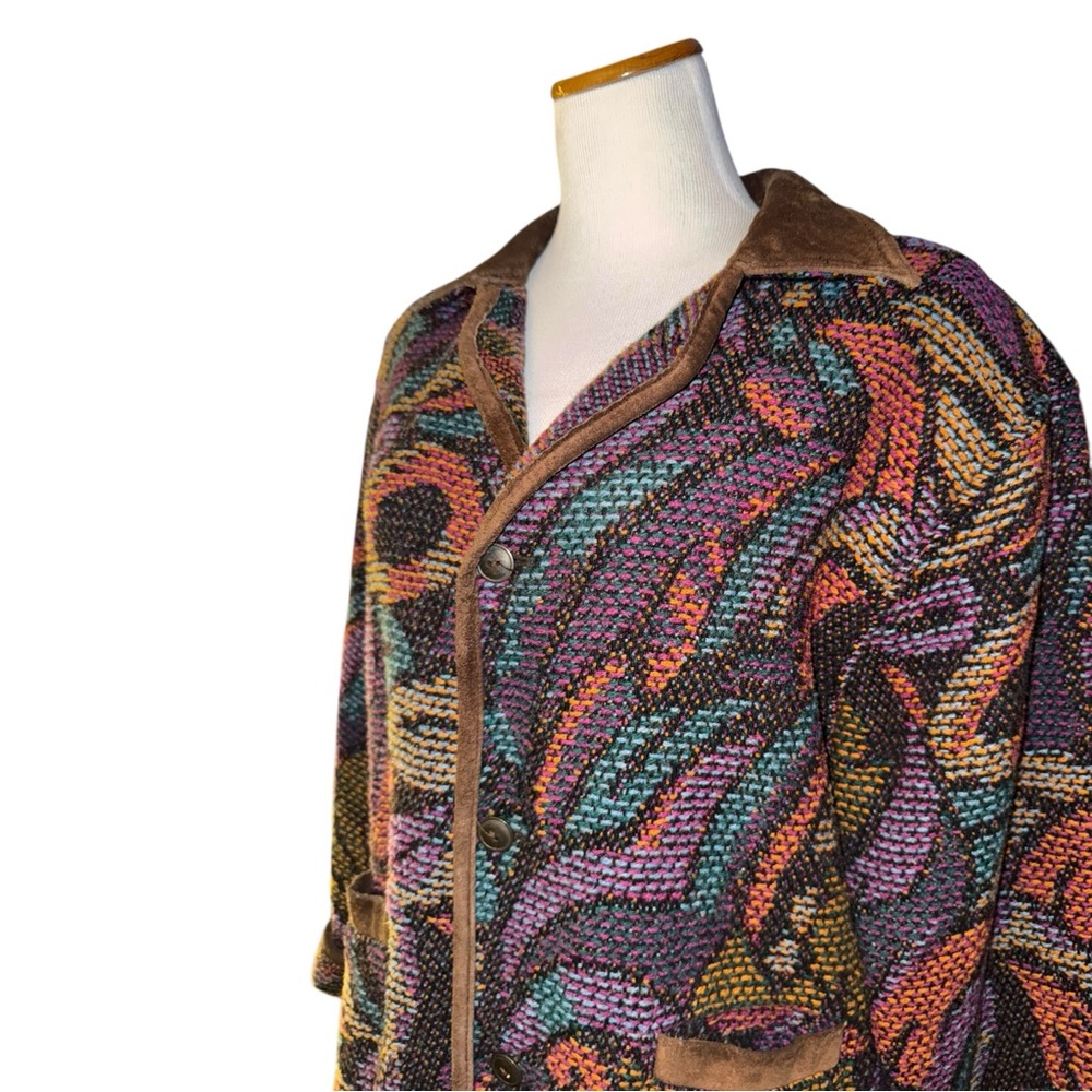 Tapestry Jacket with Leather Trim - Picture 2 of 9